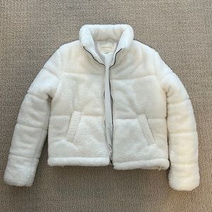 White fuzzy jacket